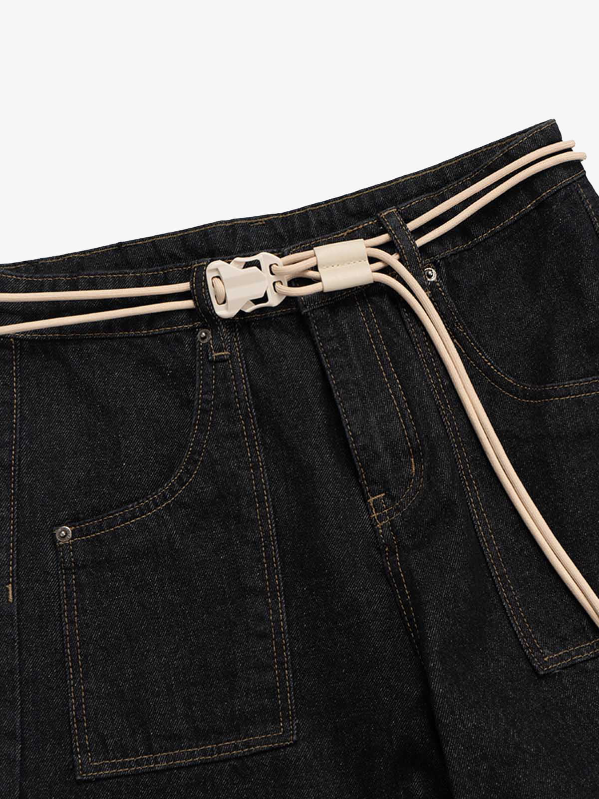 Cleanfit Buckle Belt Baggy Jeans