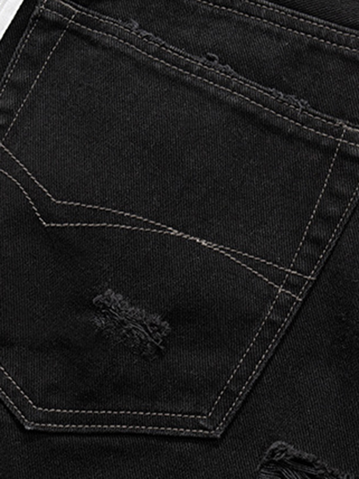 Retro Whisker Raw Edge Denim Shorts