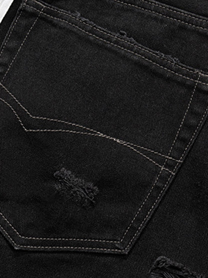 Retro Whisker Raw Edge Denim Shorts