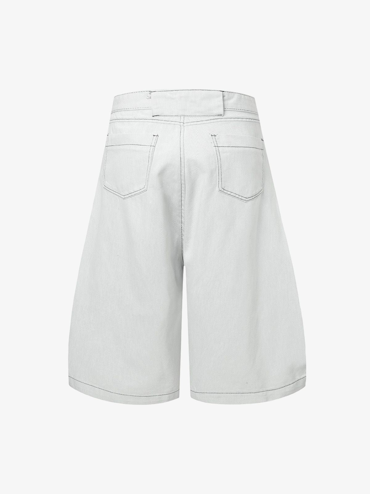 Deconstructed Split Contrast Stitching Scimitar Jorts