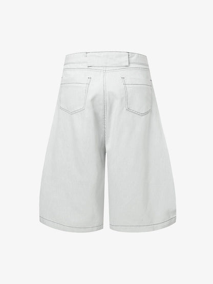 Deconstructed Split Contrast Stitching Scimitar Jorts