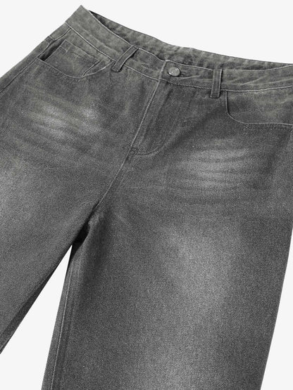 Washed Batik Straight Jeans