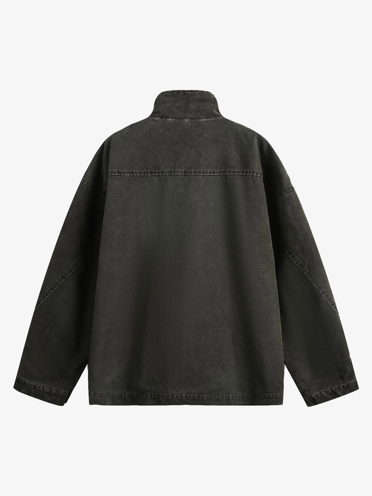 Retro Washed Distressed Multi-Pocket Work Jacket