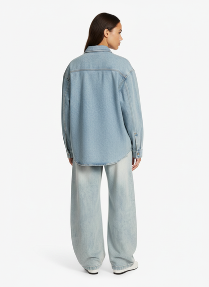 Denim Washed Distressed Barrel Jeans - 2511