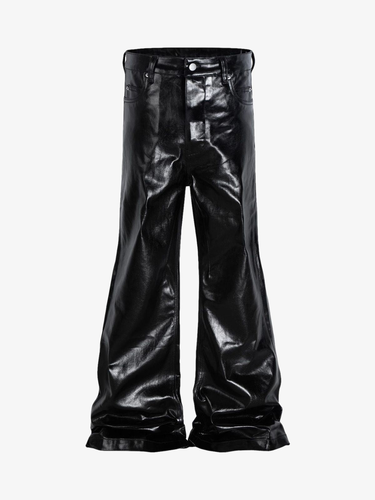 Thesupermade Glossy Patent Leather Flare Pants - 2396