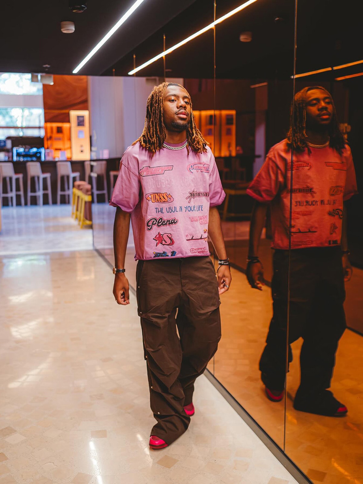 American-style sticker pattern cuttable T-shirt - 1510