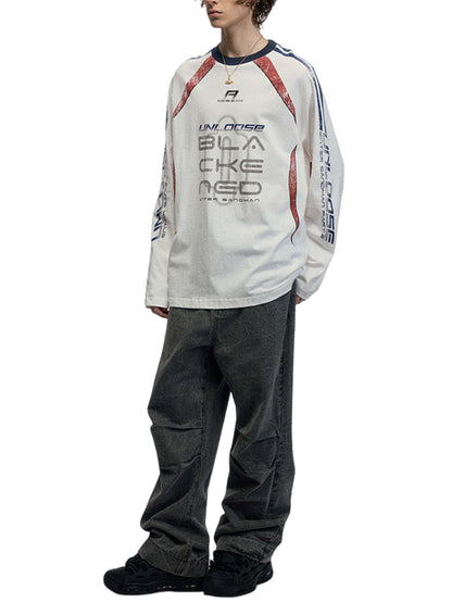 Retro Jersey  Oversized Long Sleeves T-Shirt