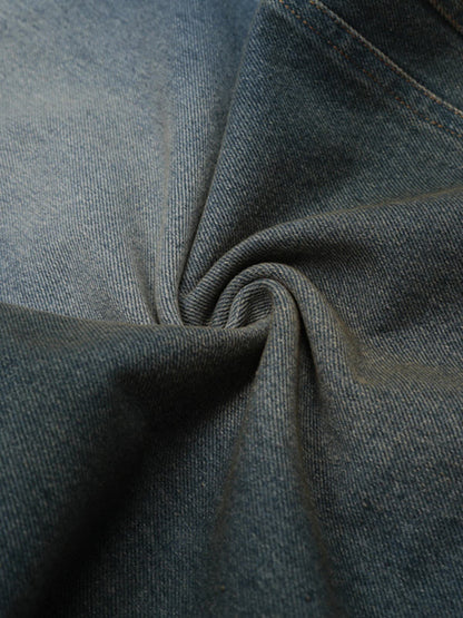 Washed White Denim Jorts