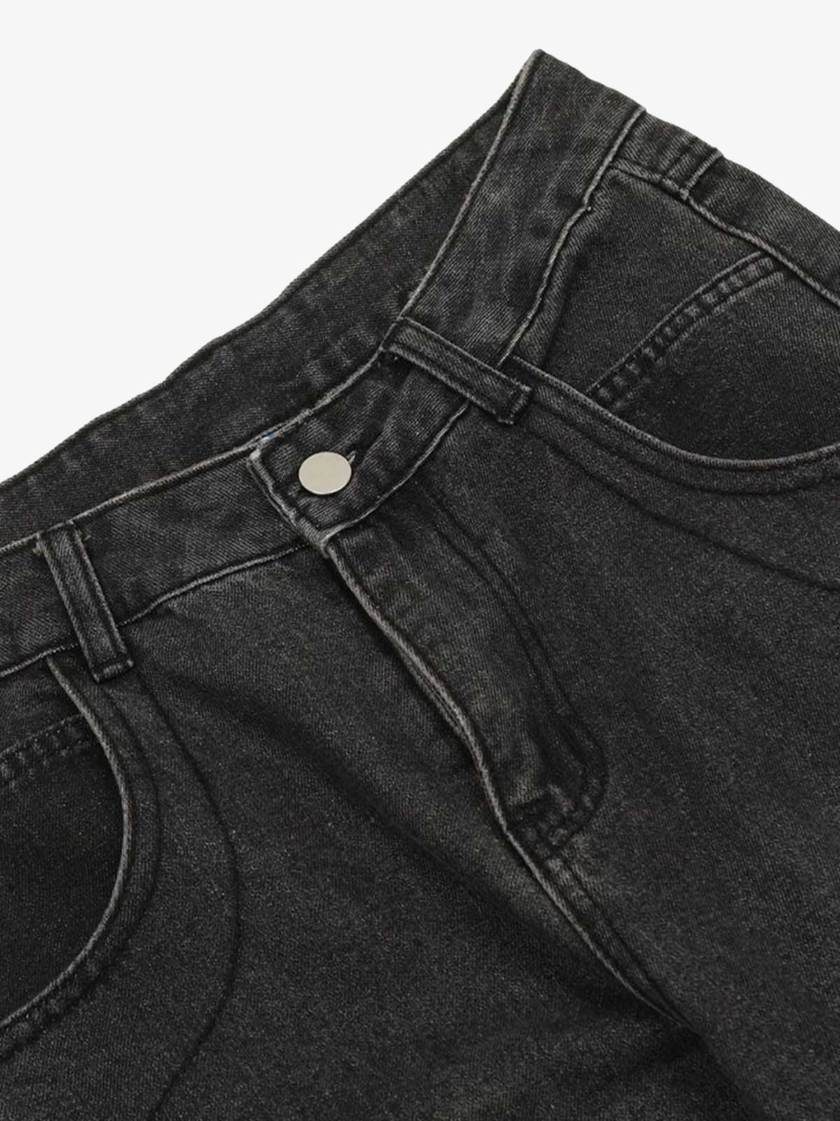 Washed Multi-Pocket Bootcut Jeans