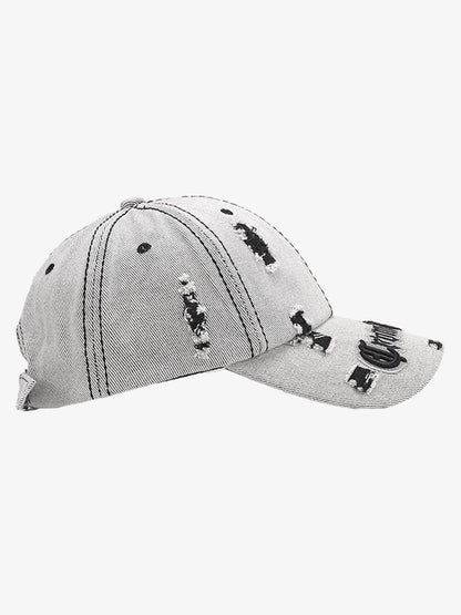 Distressed Letter Embroidery Baseball Cap