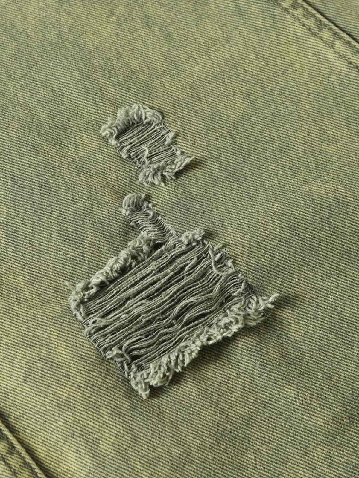 Washed Distressed Ripped Barrel Jeans