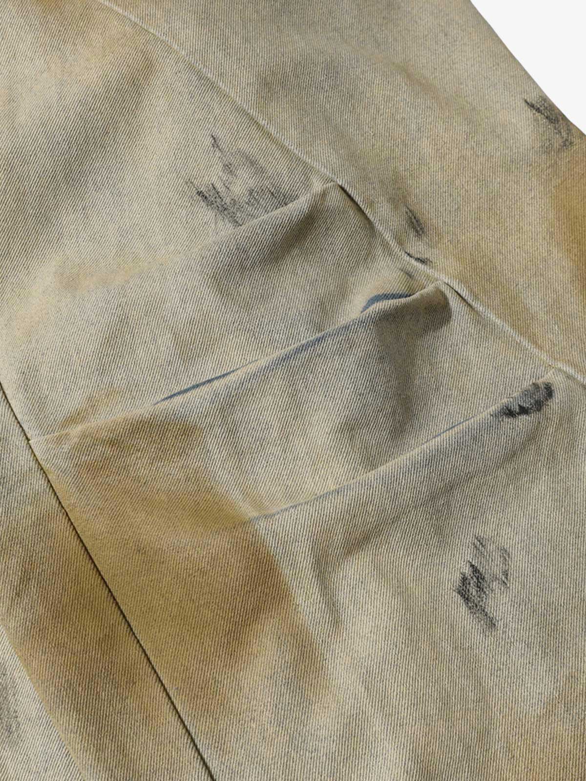 Washed Graffiti Spray Paint Barrel Jeans