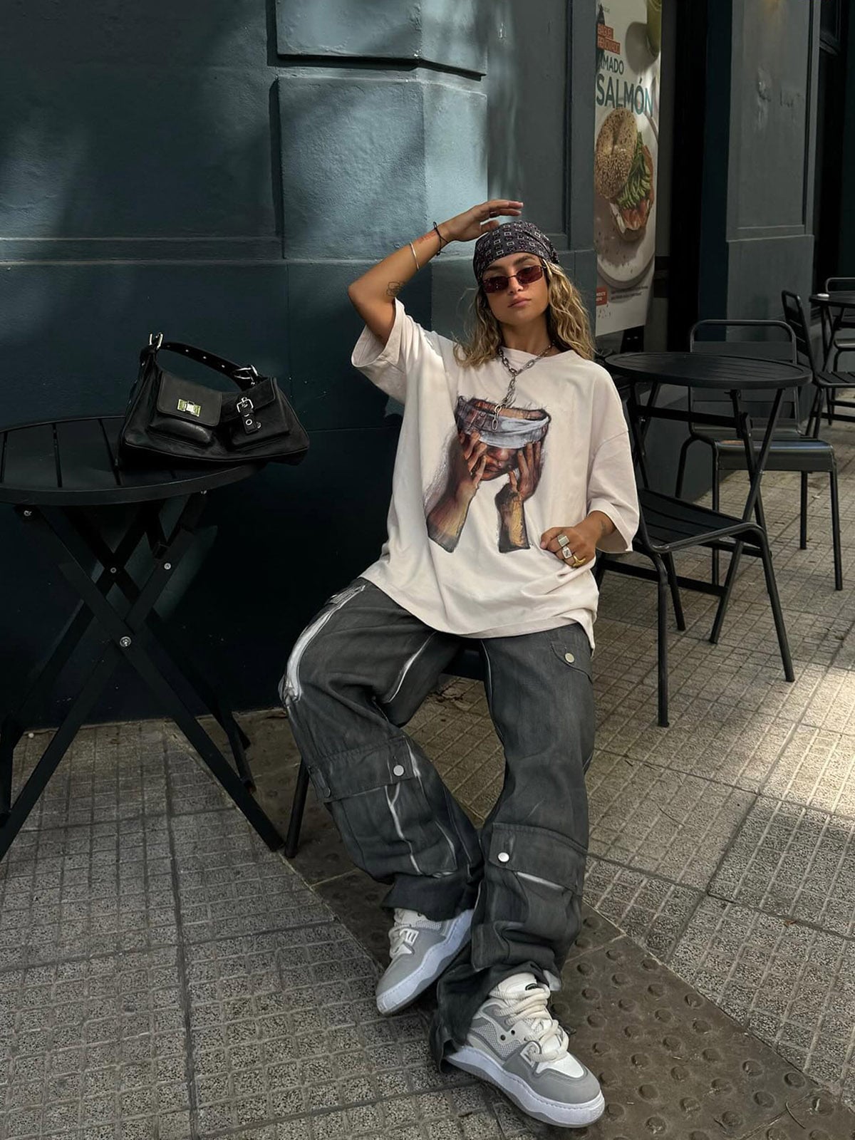 Thesupermade American Tide Loose Print Round Neck T-shirt -1640