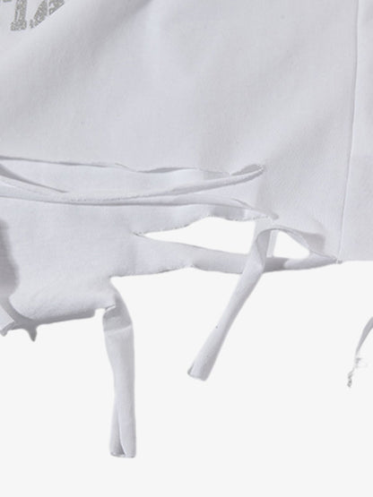 Retro Tattered Print Vest