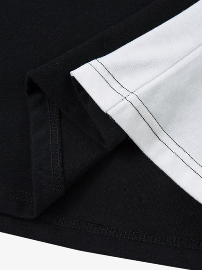 Contrast Color Motorcycle Print T-shirt - 2325