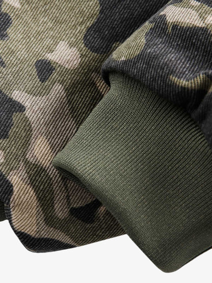 Thesupermade Camouflage Fur Hooded Jacket - 2353