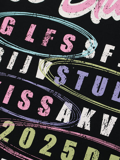 Retro Letter Graphic T-Shirt
