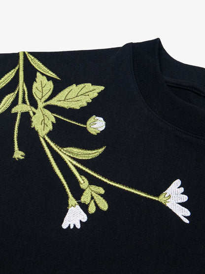 Floral Embroidered Oversized Short Sleeve T-Shirt