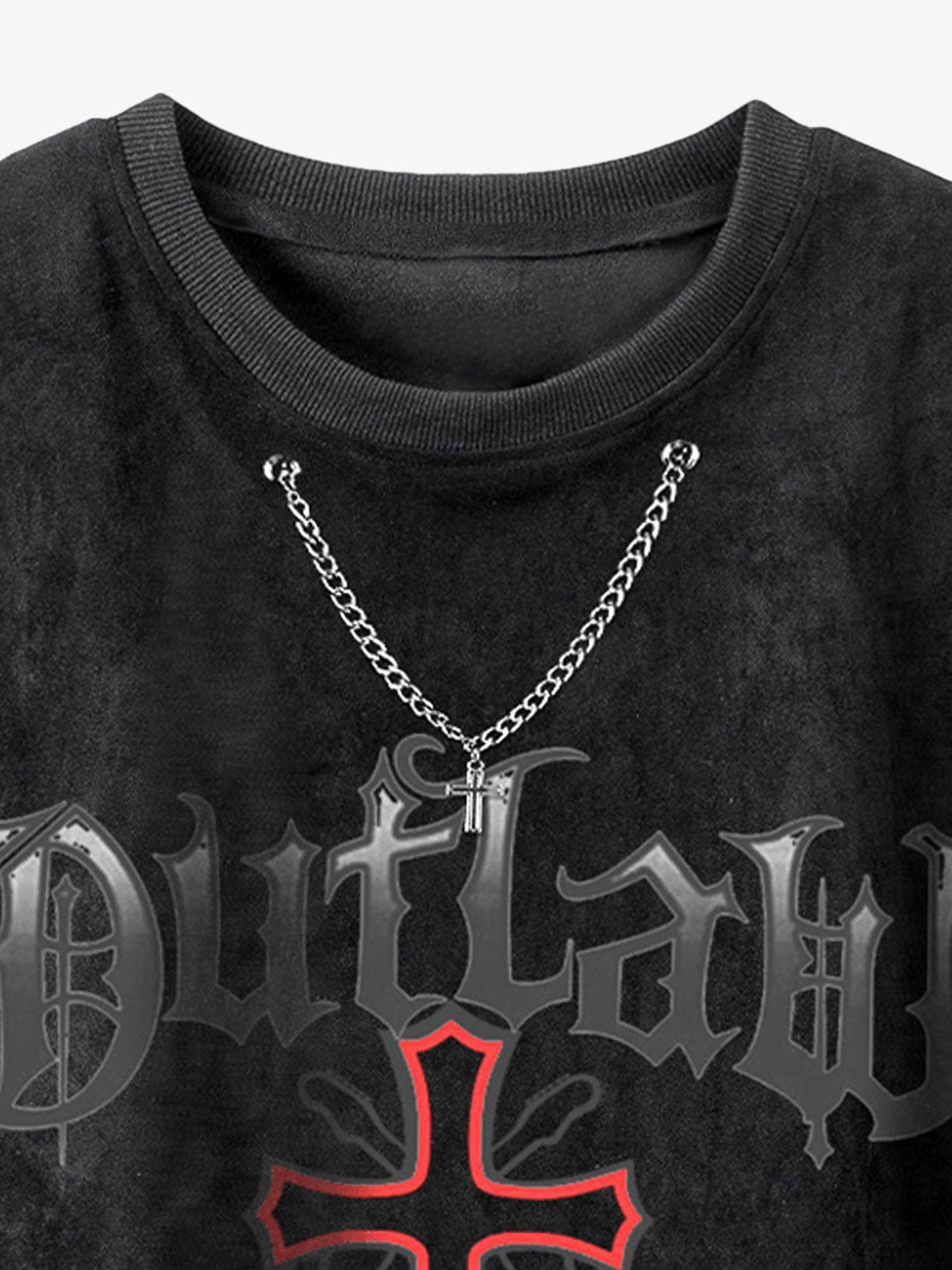 Thesupermade Cross Chain Suede Street Rap Sleeveless Vest