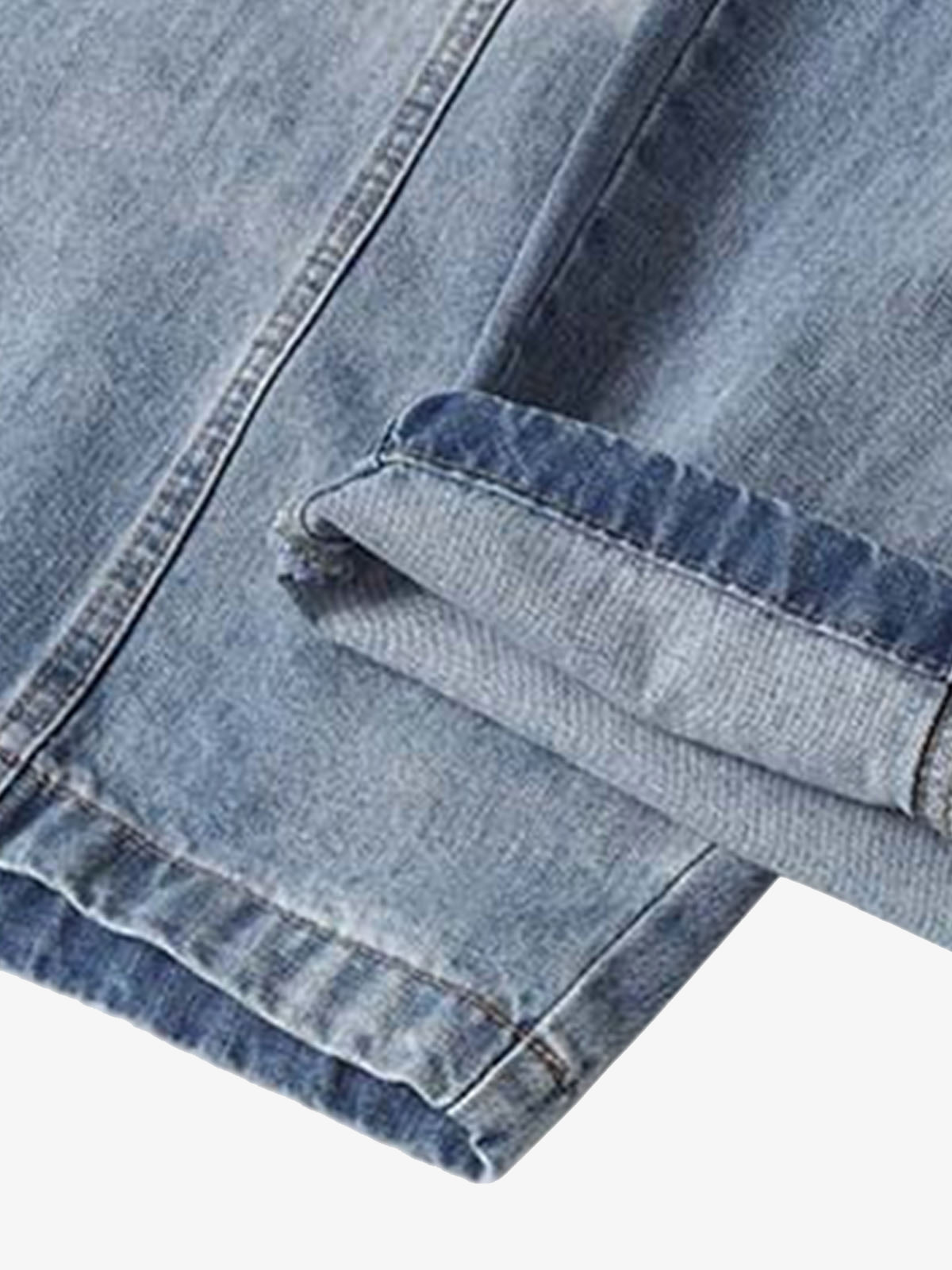 Distressed Washed Deconstructed Barrel Jeans