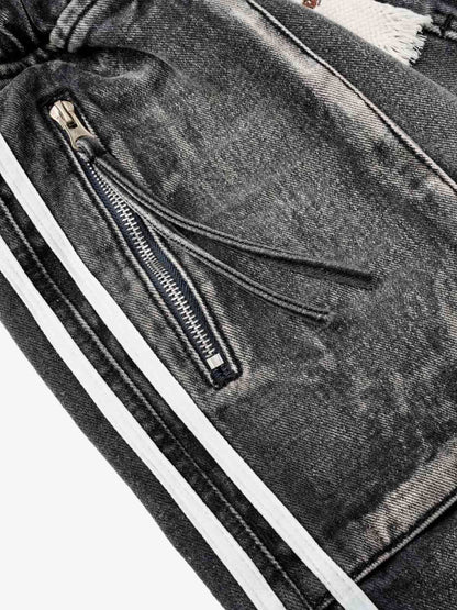 Distressed Cargo Denim Shorts - 2378