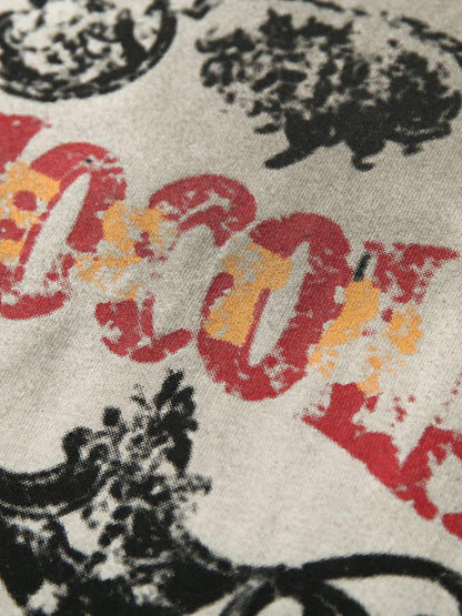 Vintage Washed Graphic Distressed Vest