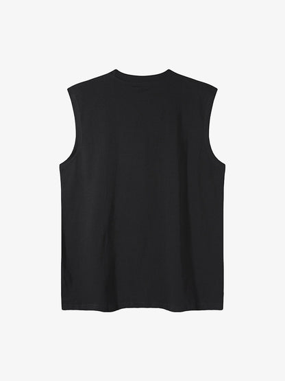 Graphic Rock Singer Print Metal Tag Vest