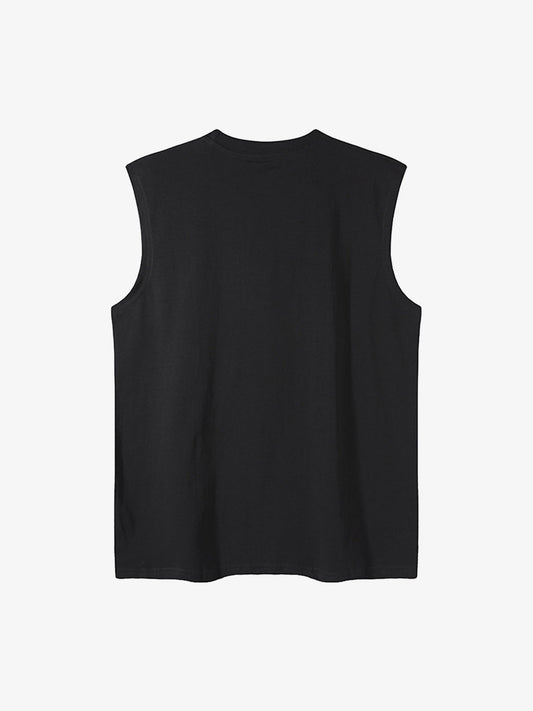 Graphic Rock Singer Print Metal Tag Vest