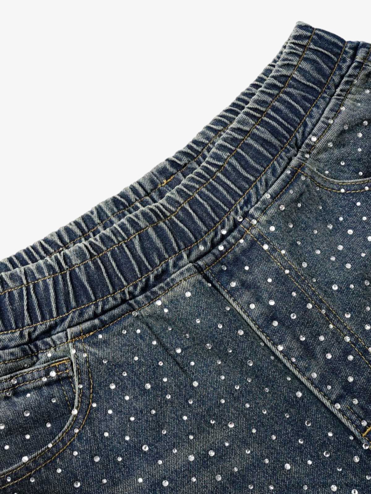 Heavy Diamond Drawstring Denim Jorts