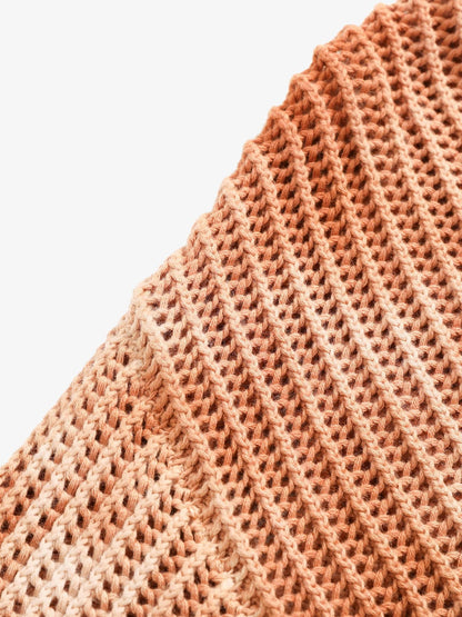 Gradient Ombre Knit  Crew Neck Sweater