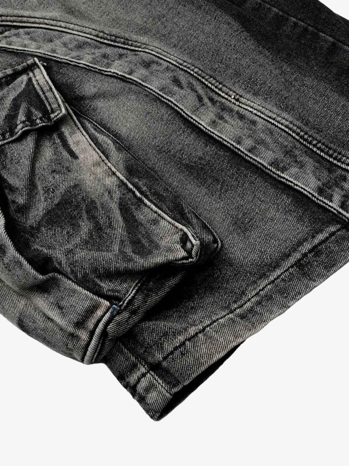 Washed Cargo Denim Shorts - 2382