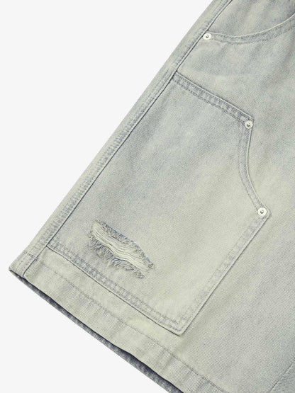 Thesupermade Retro Washed Hip-Hop Shorts