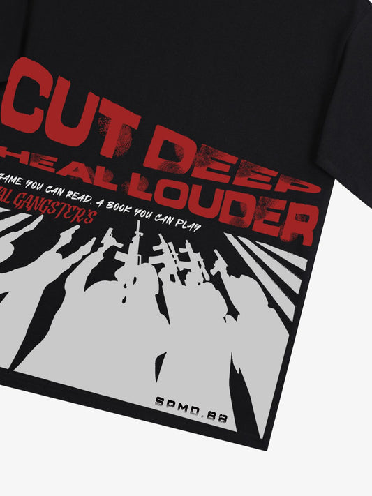 Original Cut Deep Graphic Print T-Shirt