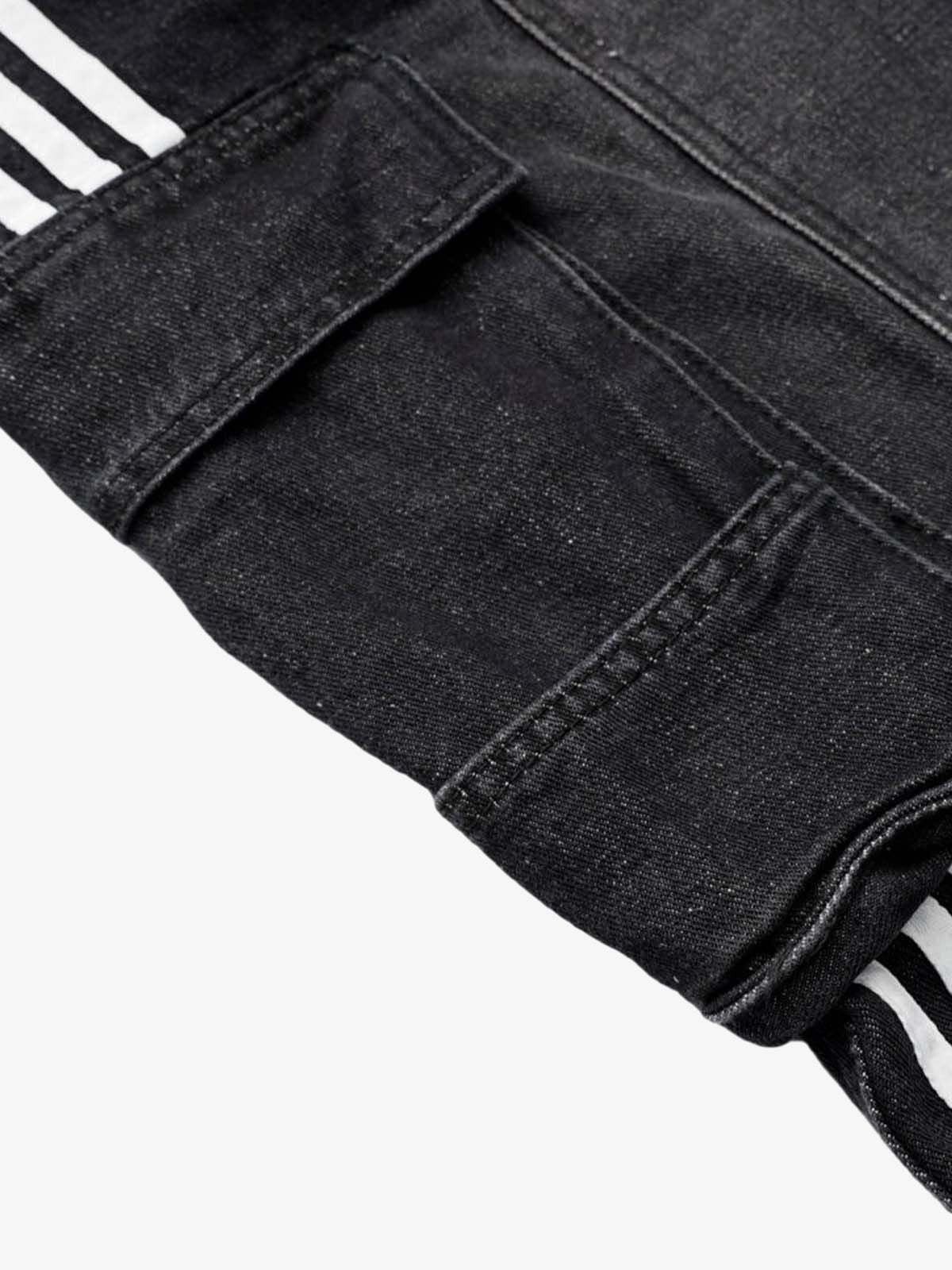 Washed Cargo Denim Shorts