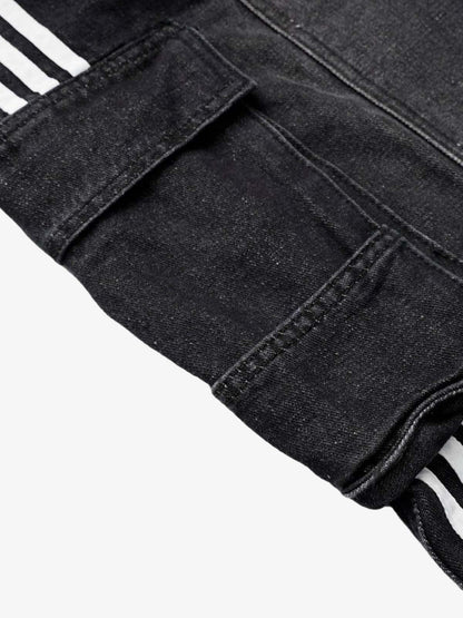 Washed Cargo Denim Shorts
