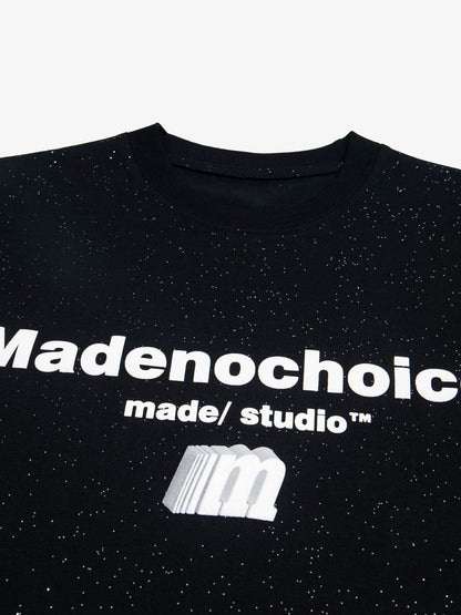 Retro Heavy Starry Sky Print Font Design Short-sleeved T-shirt