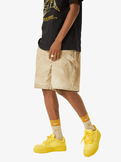 Thesupermade Retro Washed Distressed Hip-Hop Shorts