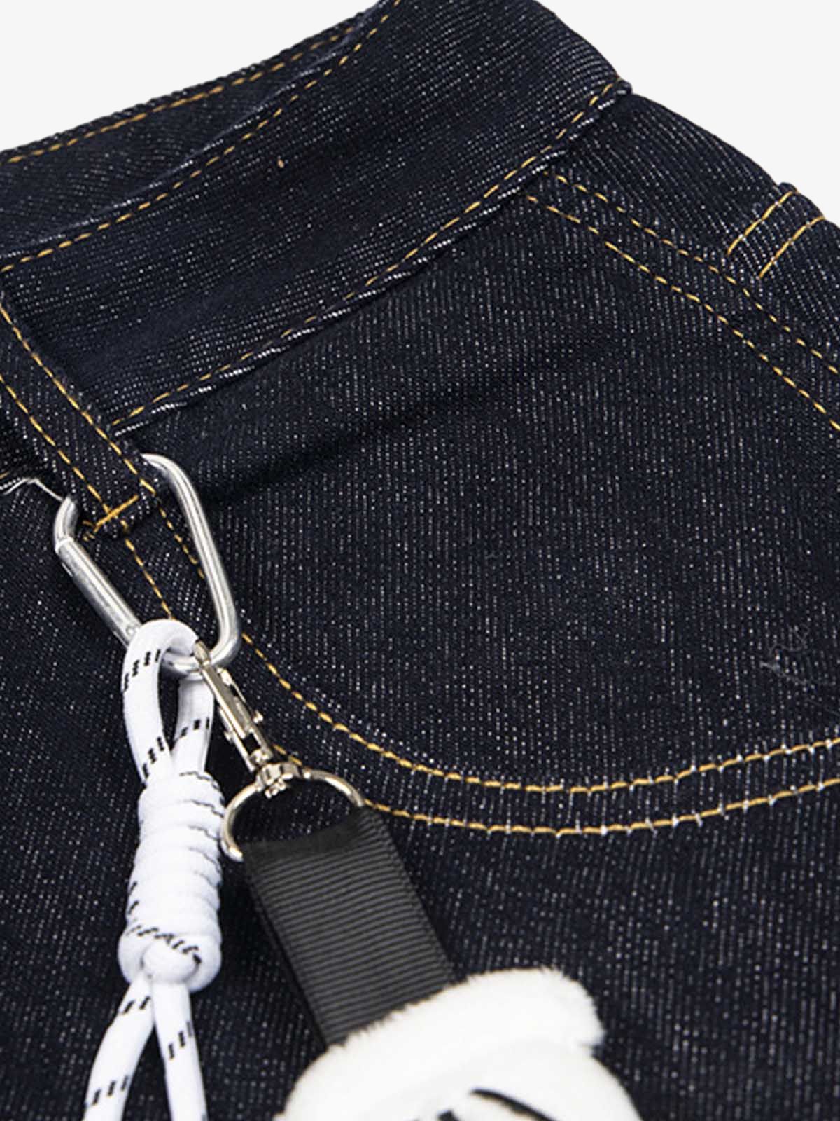Fun Letter Pocket Barrel Jeans
