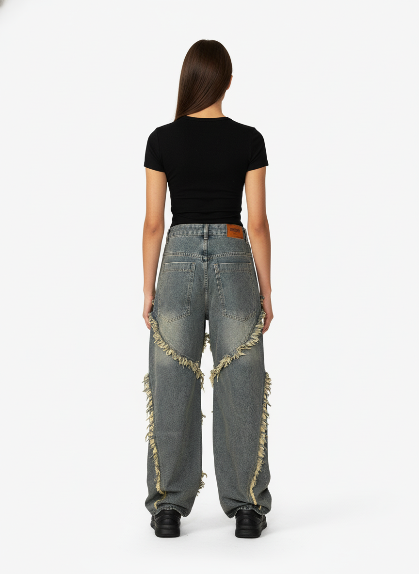 Thesupermade High Street Hip Hop Washed Distressed Jeans - 2069