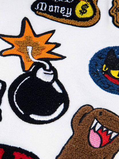 Street Embroidered Letter Badge Hoodie