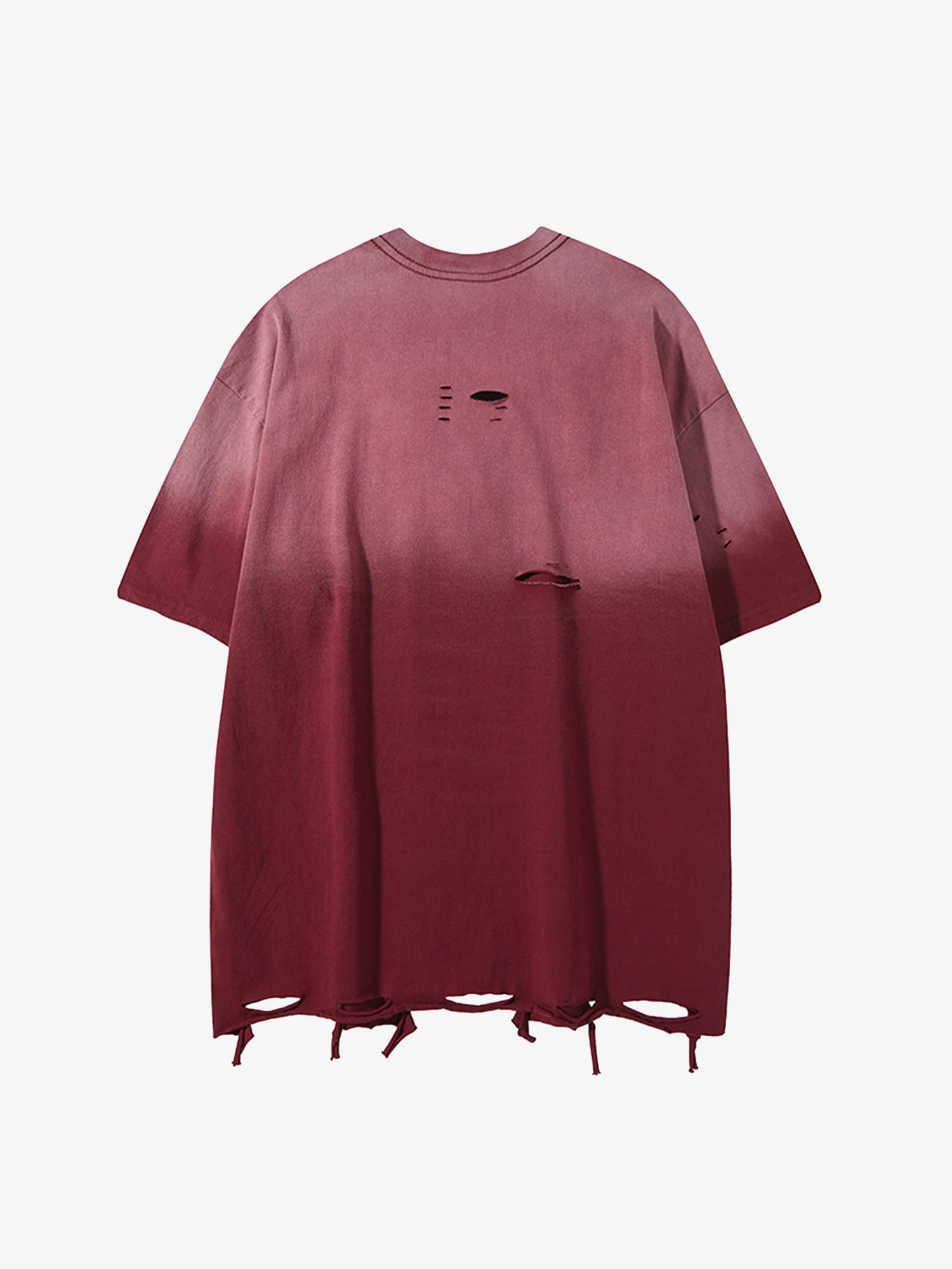 Tie -Dye Tattered Edge Necklace T-shirt