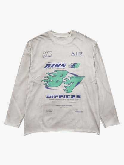 Thesupermade Washed Edge Long Sleeve T-shirt