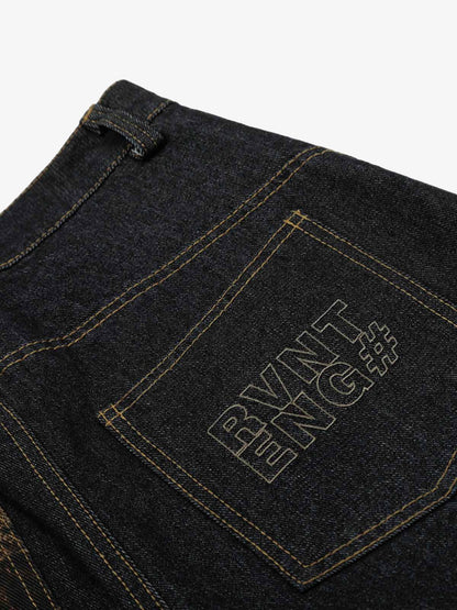 Washed Cheetah Print Patchwork Denim Jorts