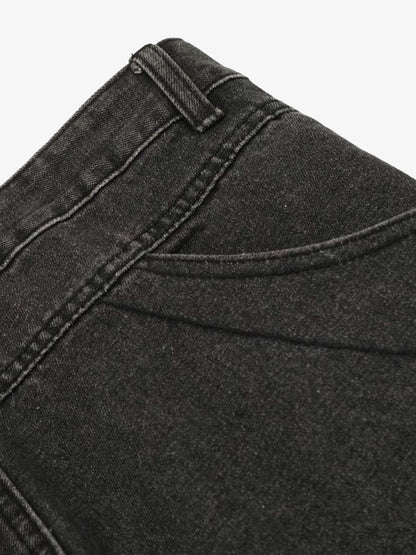 Washed Multi-Pocket Bootcut Jeans