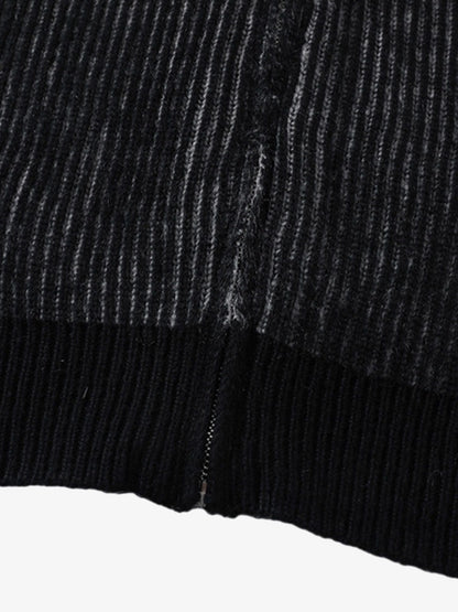 Thesupermade Stand Collar Cardigan Zip Up Sweater