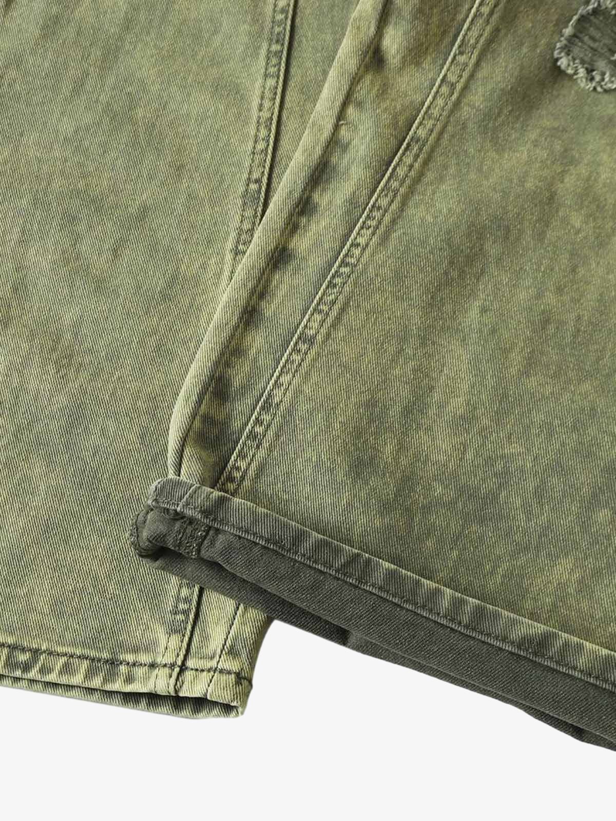 Washed Distressed Ripped Barrel Jeans