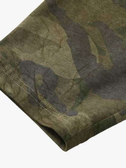 Camouflage Spliced Faux Two-Piece Long-sleeve T-shirt