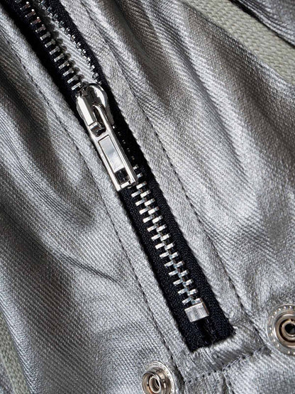 RO Style Matte Coated Leather Baggy Trousers - 2339