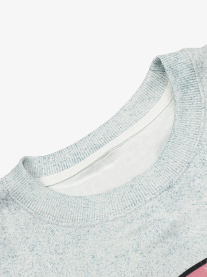 Washed Lettering Print Long Sleeve T-shirt