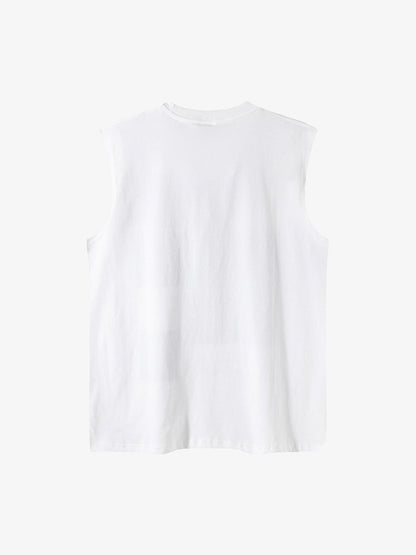 Graphic Rock Singer Print Metal Tag Vest